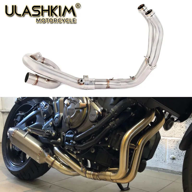 

51mm Motorcycle Middle Front Pipe Link Pipe For MT-07 MT07 MT 07 2013-2017 Slip On Middle Connect Pipe