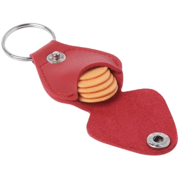 

1pc Guitar Picks Package Picks Bag Leather Case Key Holder Chain Reeds Plectrum