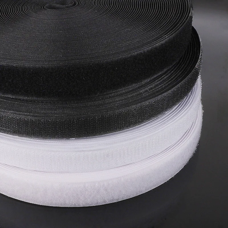 

2m/bag 16/20/25/30/40mm width White/Black Hook and Loop Tape / Roll Sew On Tape (Not Adhesive) Sewing Strong Glue