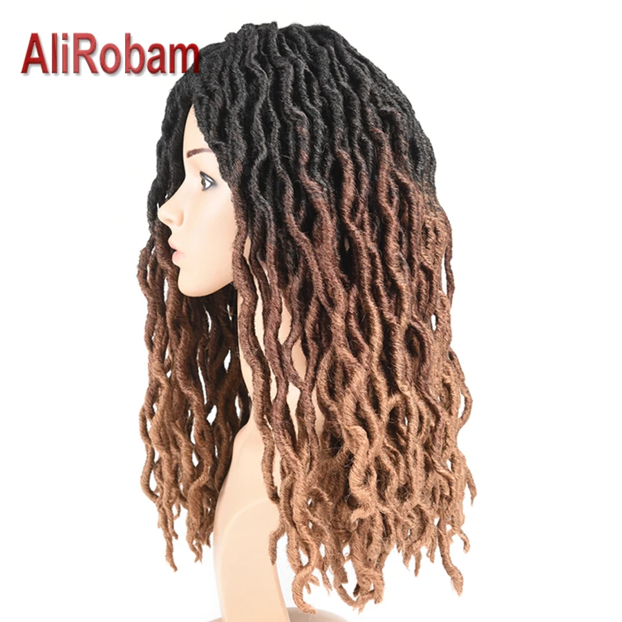 AliRobam богиня Locs кудряшки Ombre Faux Locs чёрный; Коричневый Блондинка синтетическое плетение пряди волос 24 пряди/пакет