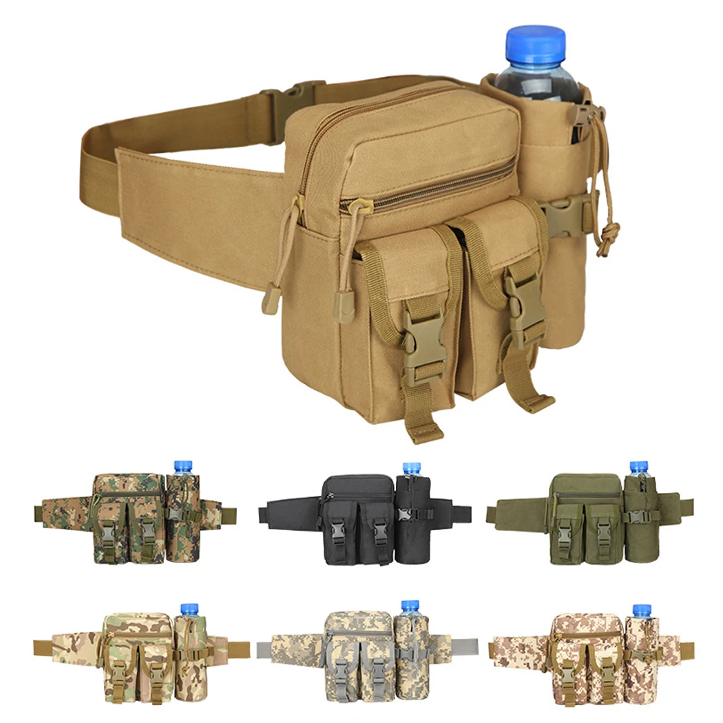 Unisex Multifunctional Military Water Bottle Pouch Fanny Pack Travel