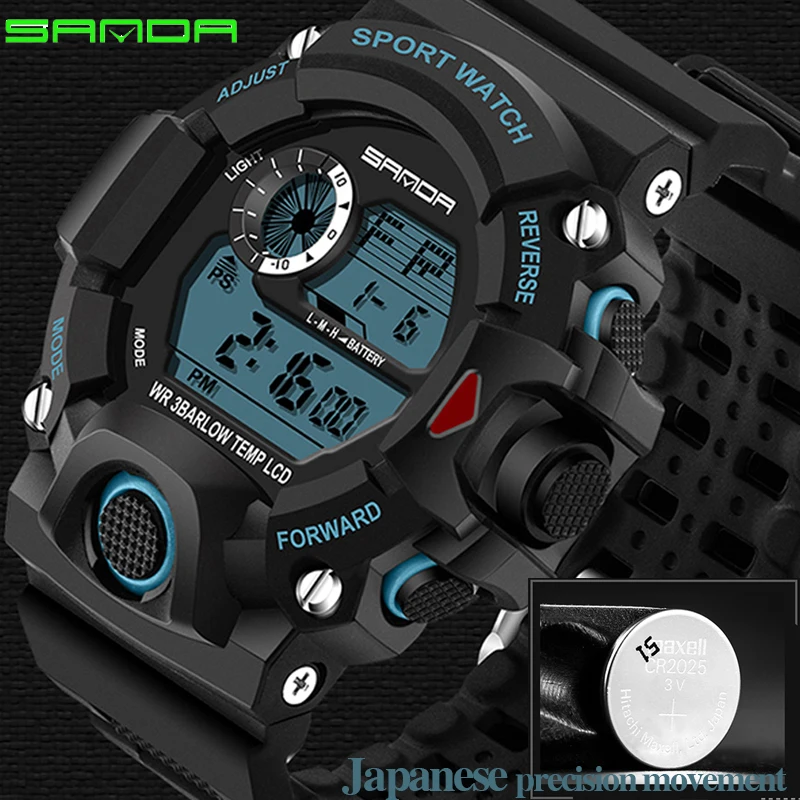 الرجال الرياضة الساعات S-SHOCK العسكرية ووتش الأزياء المعصم الغوص الرجال الرياضة LED الرقمية الساعات للماء Relogio Masculino
