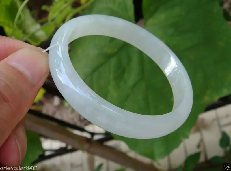 

100% Natural Untreated Icy Jadeite Emerald Jade Bangle Bracelet 59MM 25Grade A 42%