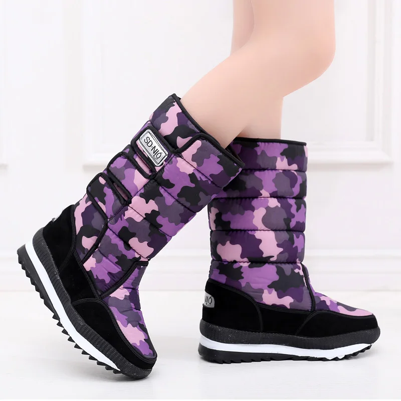 Northeast Winter Outdoor Tourist Snow Shoes Women's Thickened and Warm Shoes Slip-proof Boots Camouflage Multi-erotic Cotton Women's Shoes