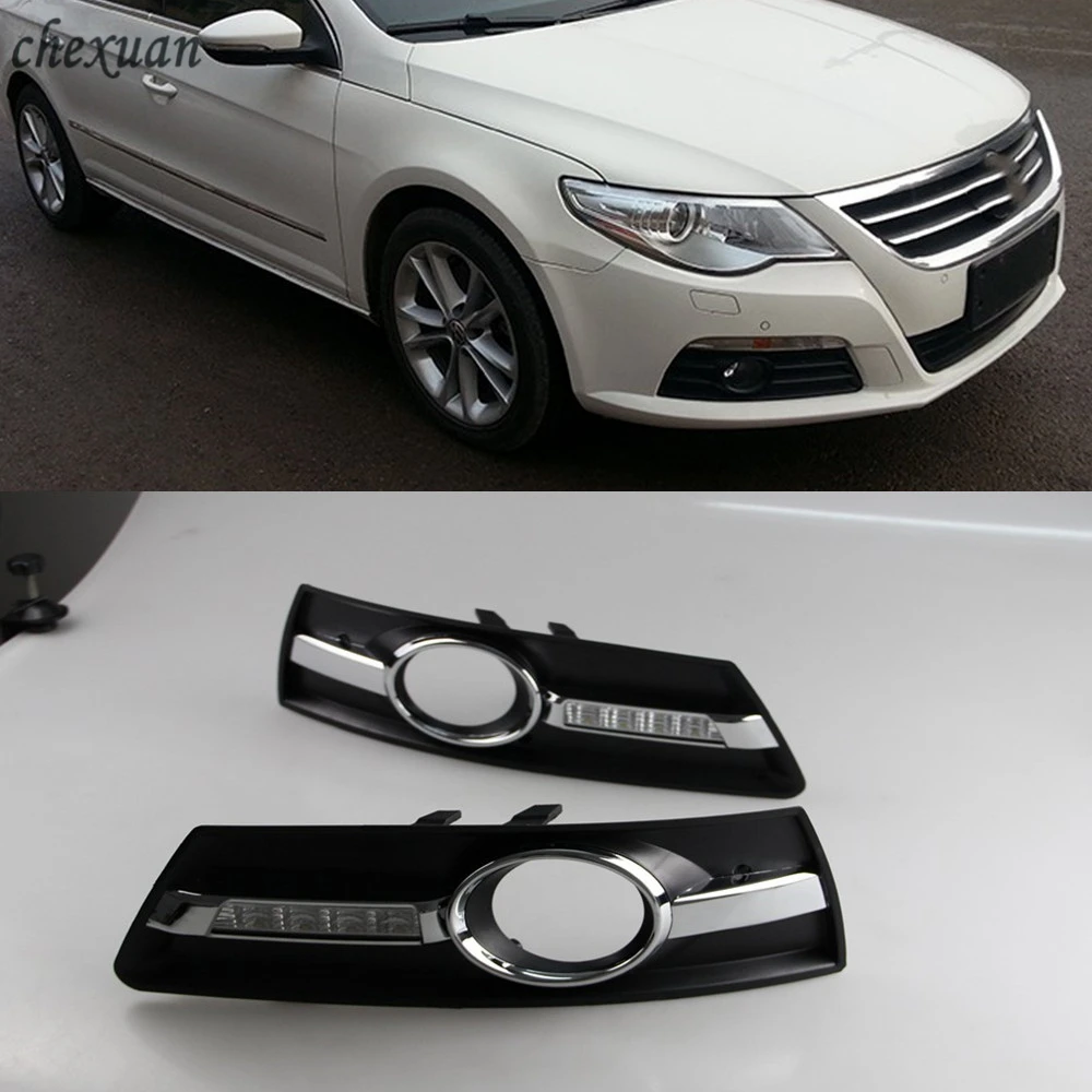 

CSCSNL 1 Set 12v LED DRL Daytime Running Lights ABS Fog Lamp Cover For Volkswagen VW Passat CC 2009 2010 2011 2012 2013