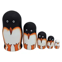 5 Layers Nesting Dolls Wood Panda Penguin Bear Girl Dolphin Hand-painted Russian Doll Matryoshka Toy Home Decor Kid Gift YJS Dro 5 Layers Nesting Dolls Wood Panda Penguin Bear Girl Dolphin Hand-painted Russian Doll Matryoshka Toy Home Decor Kid Gift YJS Dro