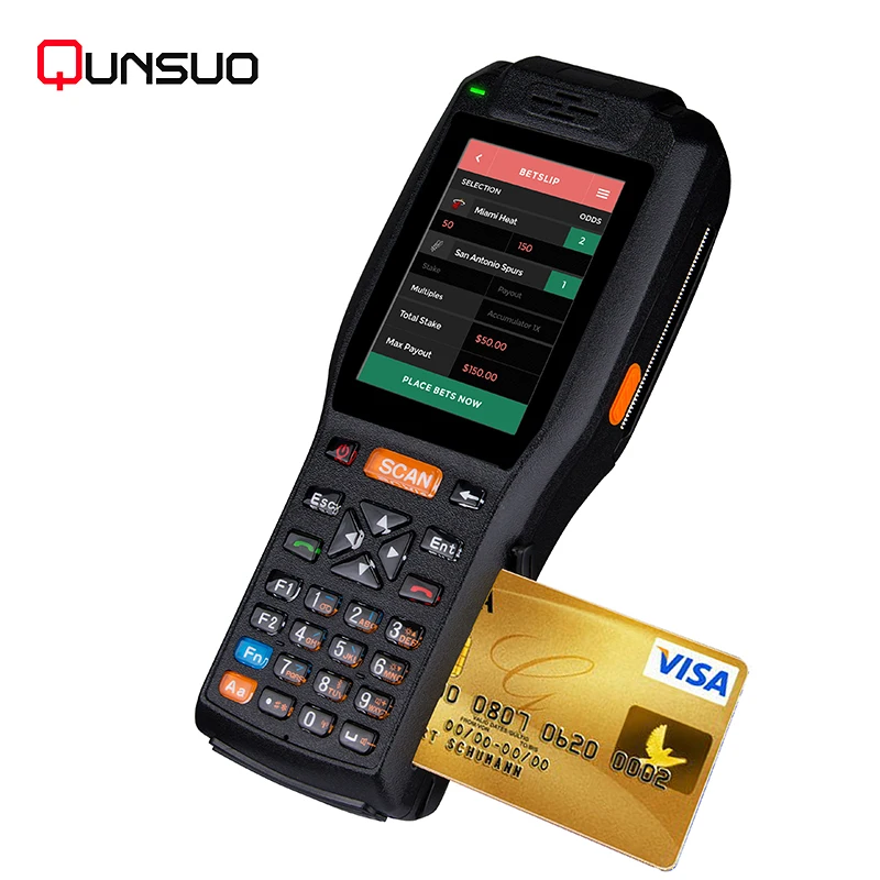 4 Inch Touch Screen Handheld Android PDA 3505 Data POS Terminal with 58mm Thermal Printer 2D Barcode Scanner