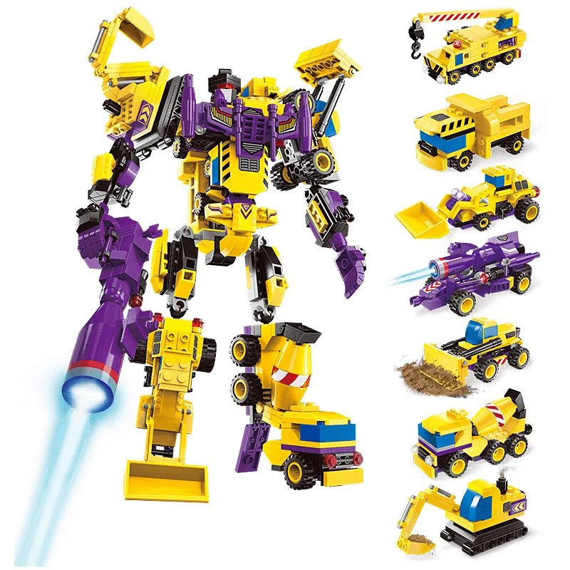 

7in1 599pcs Transformation Series Robot Compatible Legoings technic Deformed robot god of war DIY figures Bricks Educational Toy