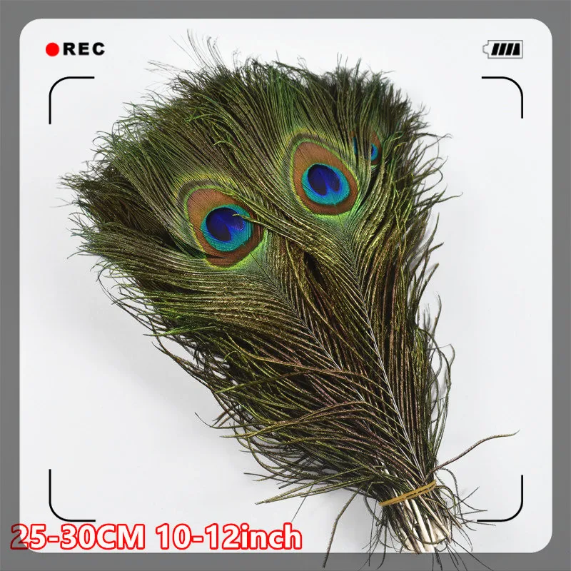 50 Pcs/Lot Natural Real Peacock Feathers for Crafts 25-80cm Peacock Feather Home Hotel Decor Wedding Decoration Plumes plumas - Цвет: 25-30CM 10-12inch