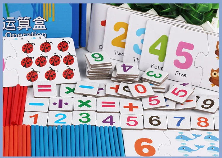 Новые деревянные для счета головоломки палочки Монтессори математика Дети дошкольного обучения помощь образовательная математическая