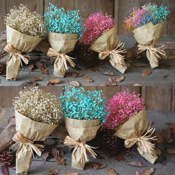 

1 Bunch Baby's Breath Natural Dried Flowers Bouquet Multi-Colors For Wedding Party Home Hotel Decoration Bouquet Birthday Gift