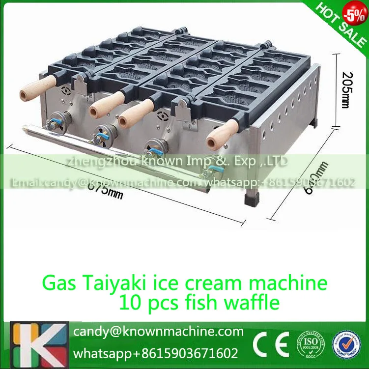 

Gas Commercial Ice cream Fish Taiyaki maker 10 pcs fishes