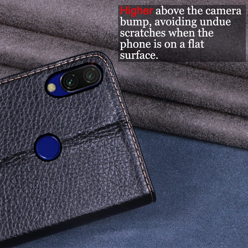 Роскошный кожаный флип чехол RYKKZ для Xiaomi Redmi 7 6 26 '' защитный мобильного