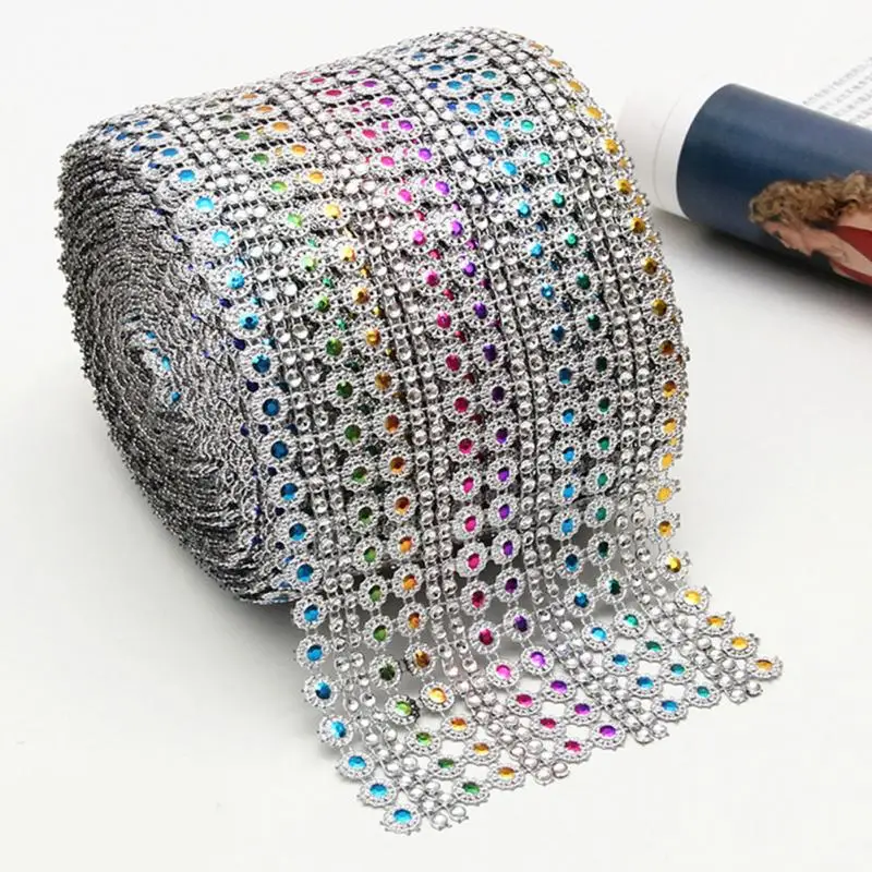 

Fashion 1 yard Diamond Mesh Sparkle Wrap Cake Roll Bling Crystal Rhinestone Ribbon Wedding Favor Decor Party Supplies Decoration