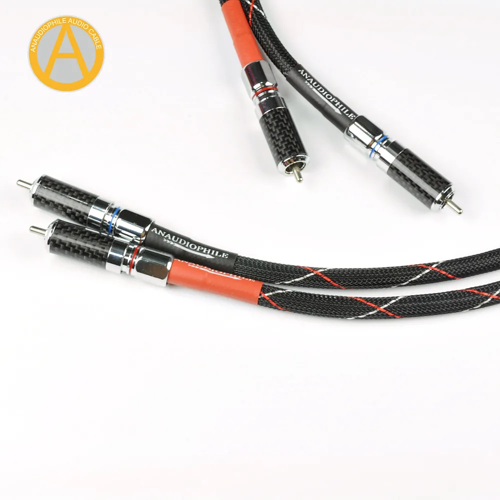 Hi-End RCA Cable Hifi Male To Male RCA Audio Cable RCA Interconect Cable For Preamplifier Amplifier Rhodium Plated RCA USB Cable
