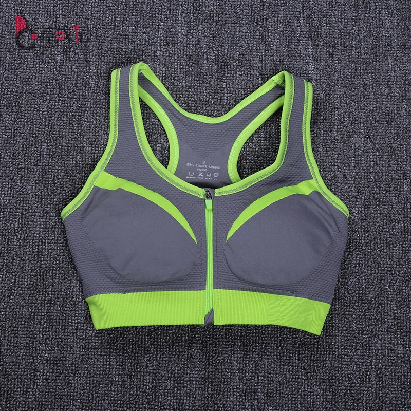 Gym Fitness Stretch Quick Drying Tank Top Sport Bra Women Fitness Shockproof Bra Push Up Top