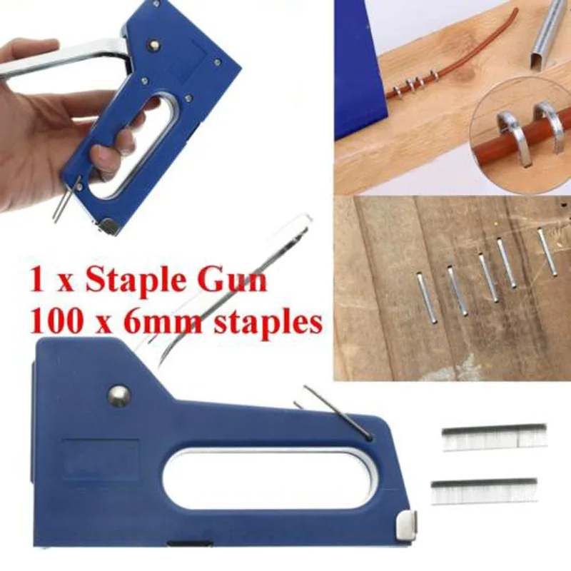 OSSIEAO Mini Staple Nail Stapler Stapling Machine Kit with 100pcs 6mm Nails New