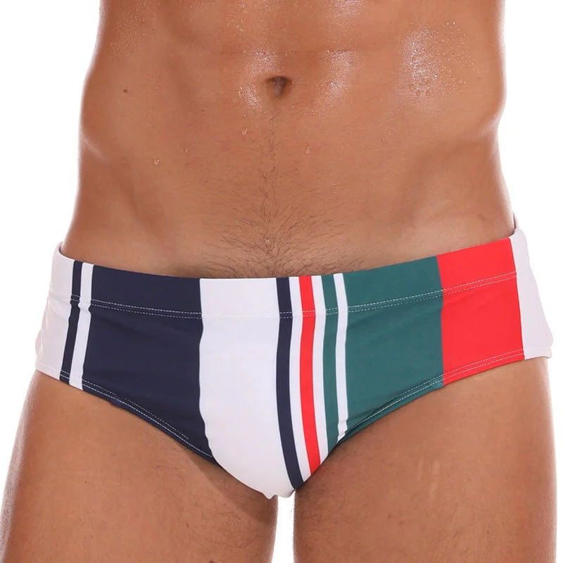 Летние мужские бикини шорты в стиле пэчворк с плоской подошвой, сексуальные пляжные купальники для занятий спортом, новинка года - Цвет: 5