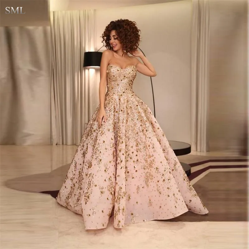 SML Arabic Luxury Evening Dress 2017 Formal Turkish Islamic Evening