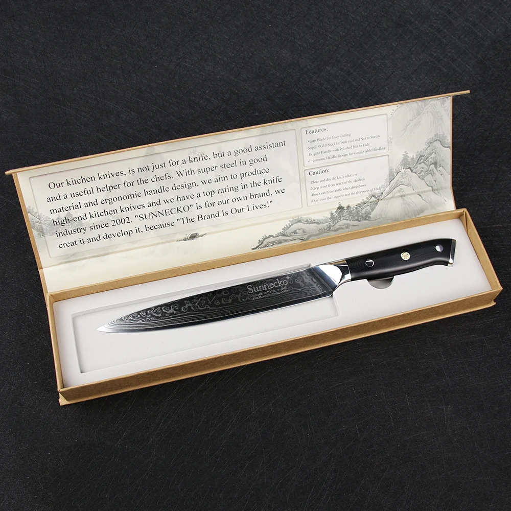 SUNNECKO 3 шт. слайсер для очистки овощей нож шеф-повара набор кухонных ножей японский Дамаск VG10 стали бритвы острые G10 Ручка режущие ножи
