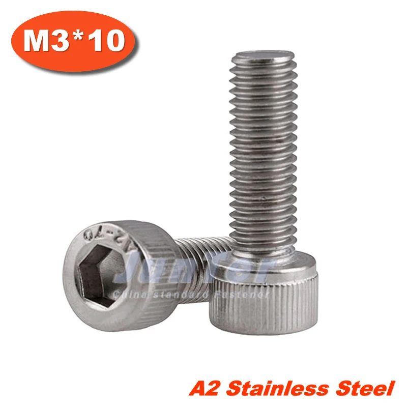 

100pcs/lot DIN912 M3*10 Stainless Steel A2 Hex Socket Head Cap Screw