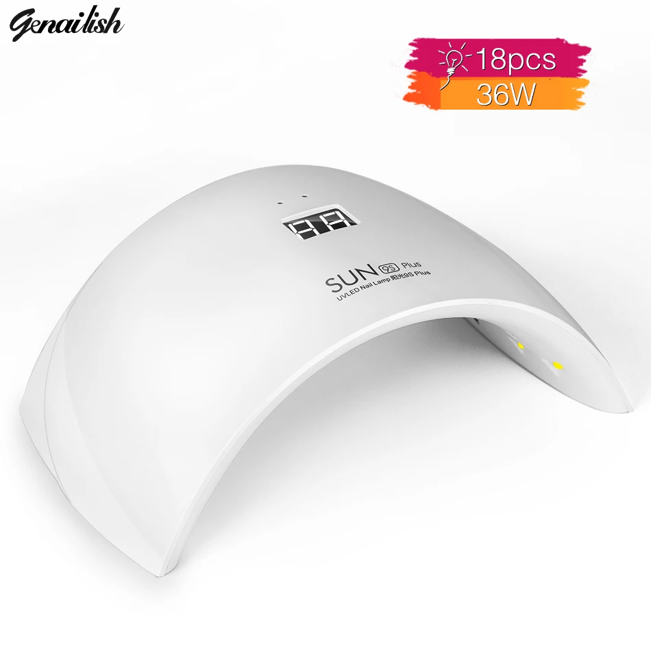 genailish 36W SUN9c 9s Plus Nail Lamp UV LED Nail dryer 18 LEDs UV lamp for