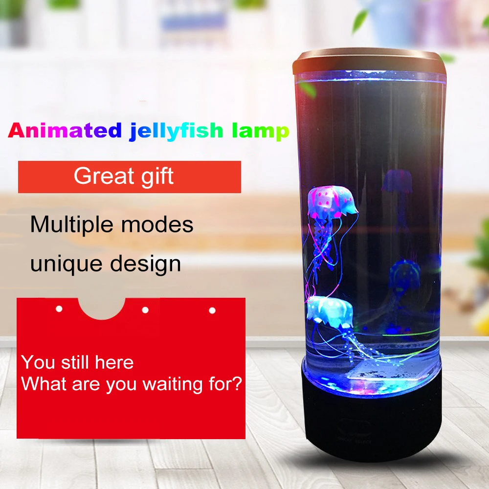 7 цветов Изменение светодиодный лампа с Медузой аквариум прикроватный декоративный ночник романтическая атмосфера зарядка через usb креативный подарок