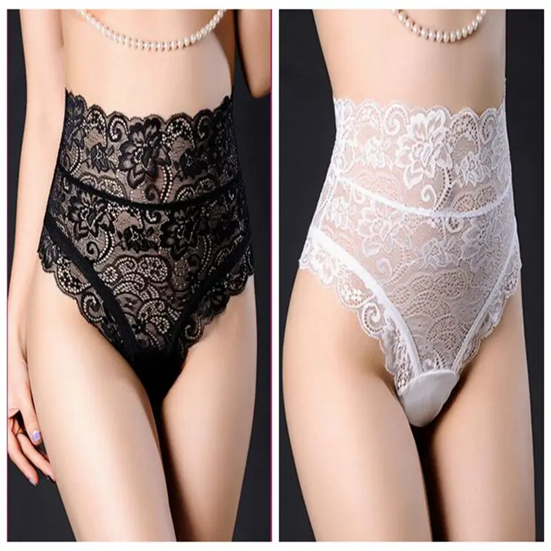

Hot Selling Sexy Panties Women High Waist Lace Thongs and G Strings Underwear Ladies Hollow Out Underpants Imitation Lingerie