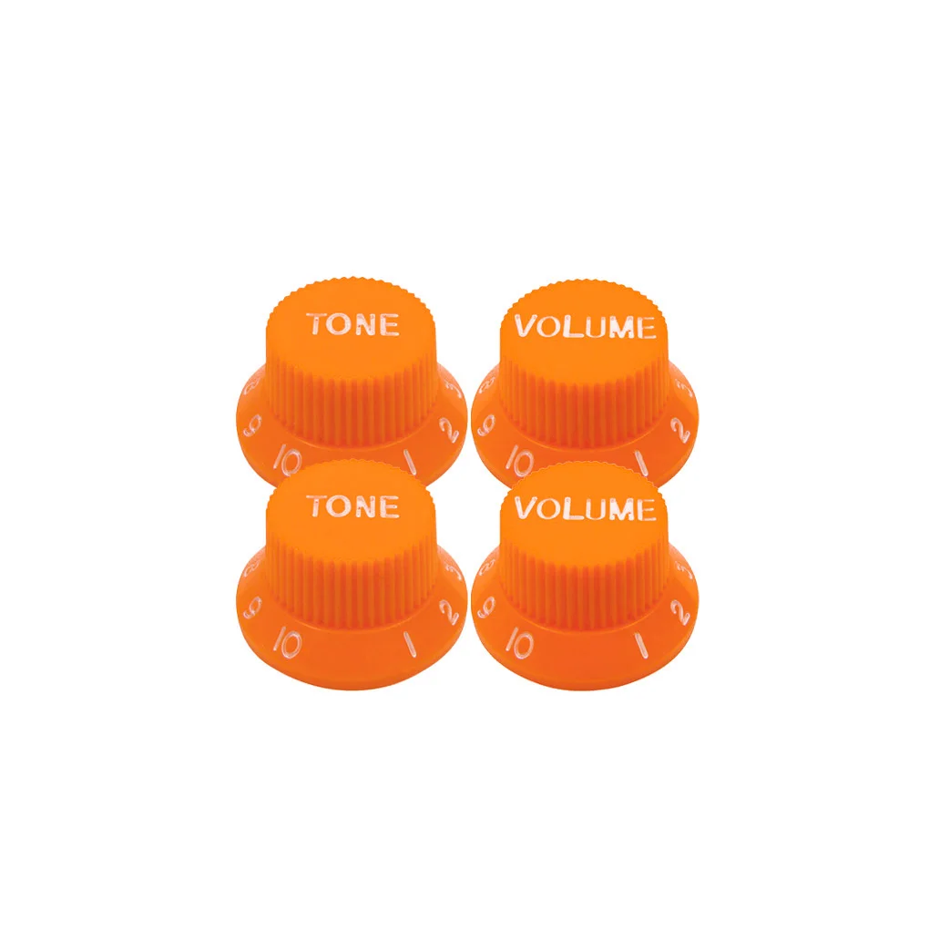 OriPure 4Pcs 2T2V FD ST Style Guitar Tone Volume Knobs Orange With