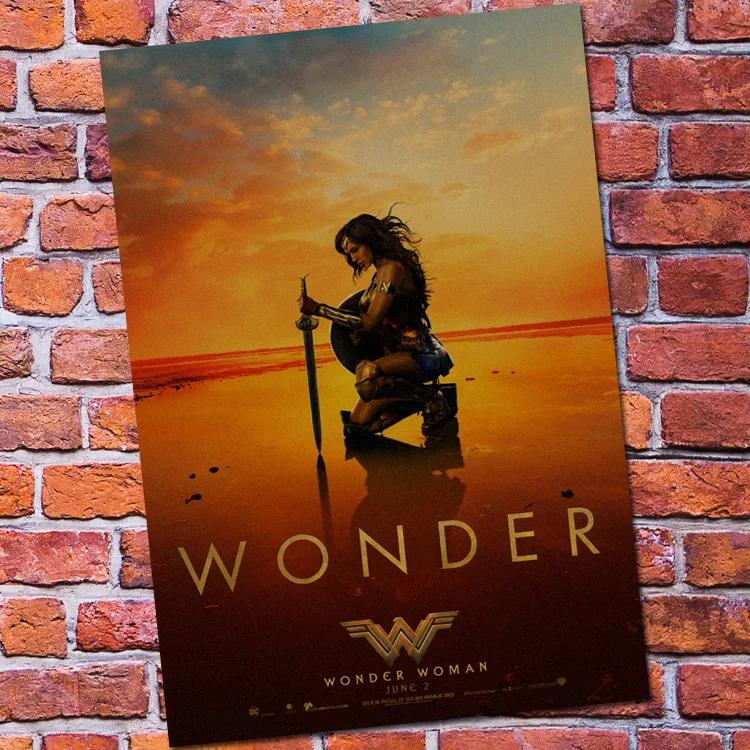 Винтажный бумажный Ретро аниме постер-Wonder Woman DC-poster cudi poster/Винтажный домашний Настенный декор