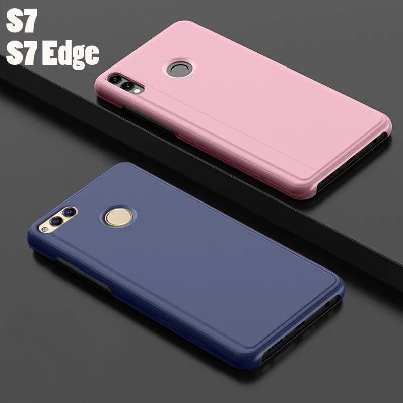 Откидной Чехол для телефона с умным зеркалом чехол Samsung galaxy S7 Edge S 7 S7edge жесткий