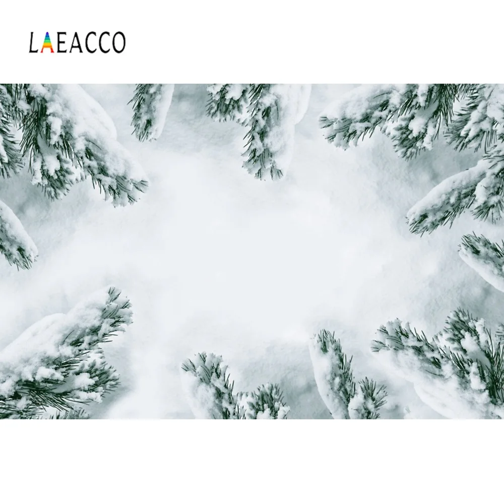 Laeacco зимние фоны сосновые тяжелые снежные обои лес ребенок портрет сценический
