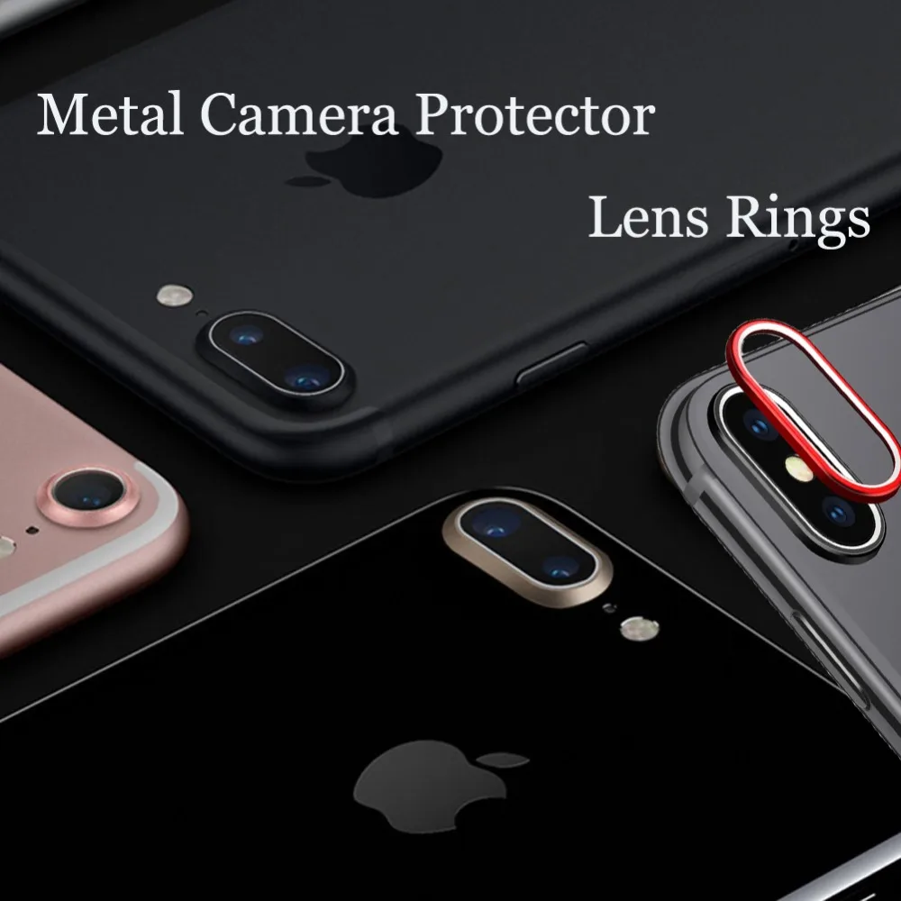 

Metal Camera Protector for iPhone 7 7Plus iphone X Iphone 6 6s Plus Lens Camera Bumper Cover Alloy Sticker Len Case Protector