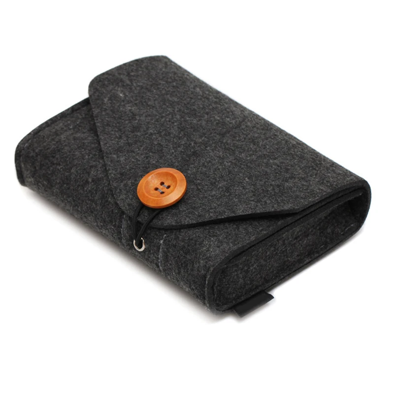 

New 2018 Fashion Power Bank Storage Bag 2 Color Mini Felt Adapter Pouch For Data Cable Mouse Travel Electronic Gadgets Organizer