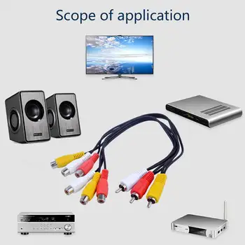 

3 RCA Male to 6 RCA Female Audio Video Adapter Cable Connector Converter Cord Plug Splitter Audio Video Av Adapter Cable 12inch