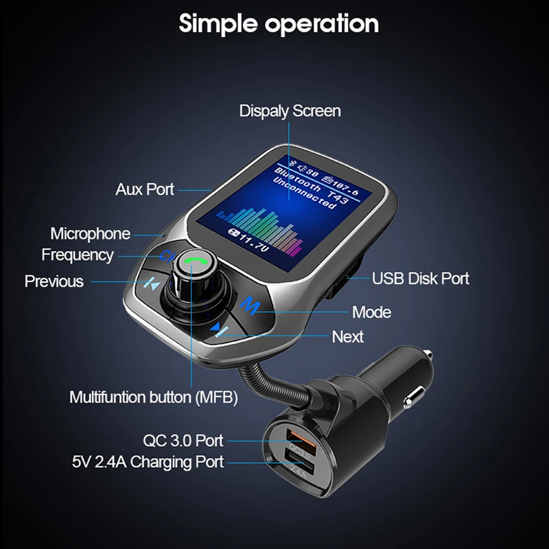 Автомобильные аксессуары Автомобильный MP3 плеер USB FM трансмиттер модулятор Bluetooth
