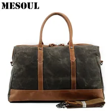 MESOUL Big Travel Duffle Bags Muži velkokapacitní kožené tašky na plátno Tote vysoce kvalitní vodotěsné noční přenášení na zavazadlovou tašku