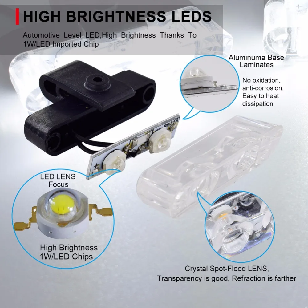2x2 Led скорой помощи стробоскоп полицейский свет 12 В Автомобильный мигающий