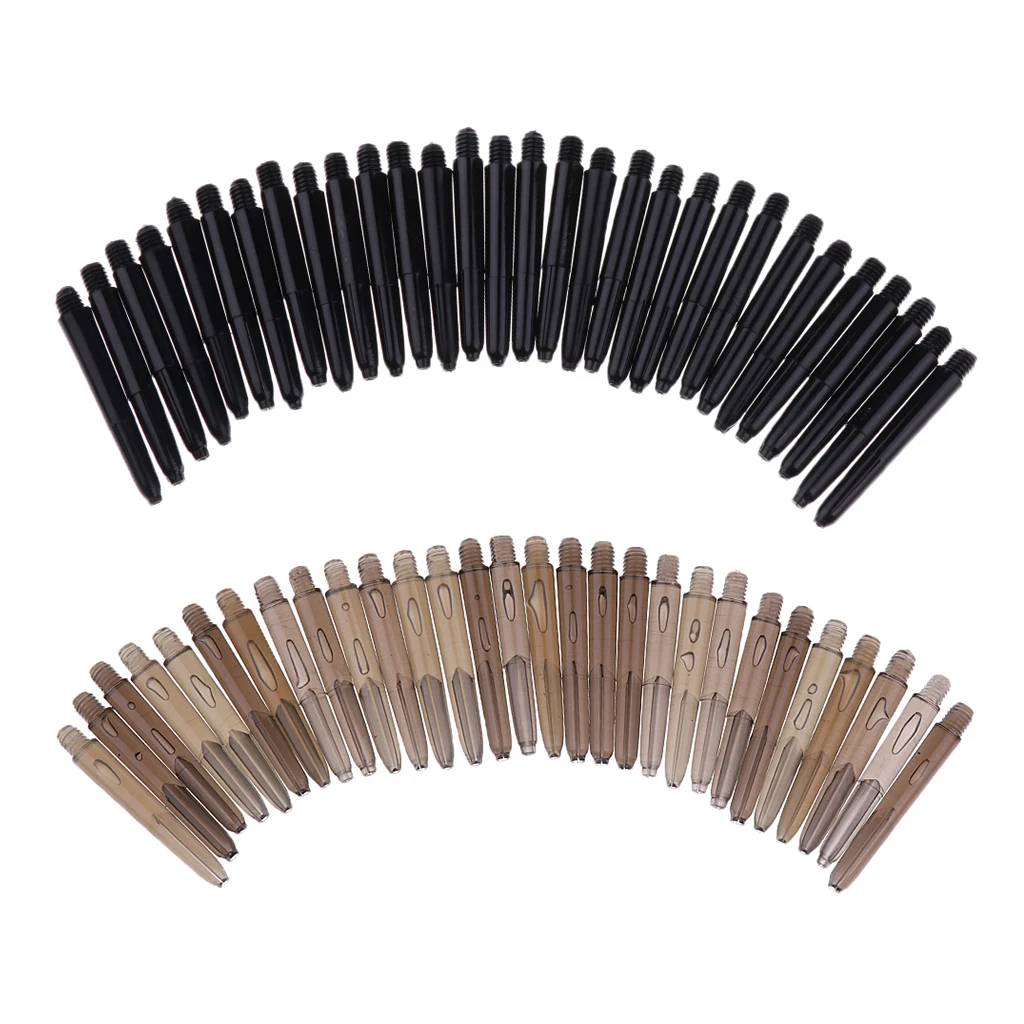60 Pieces 35mm 2BA Thread Plastic Dart Stems Shafts Soft Tip Darts, Black & Gray
