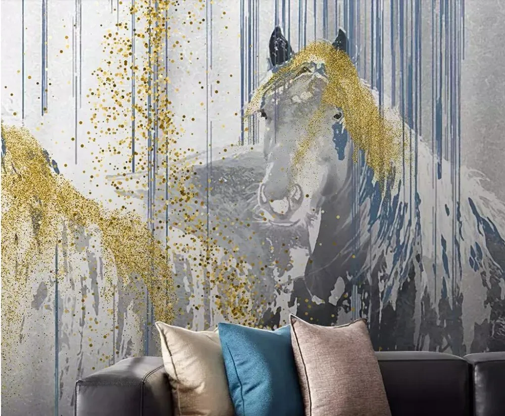 Beibehang заказ обои 3d абстрактная лошадь гостиная спальня росписи домашний декор ТВ задний план 3d papel де parede