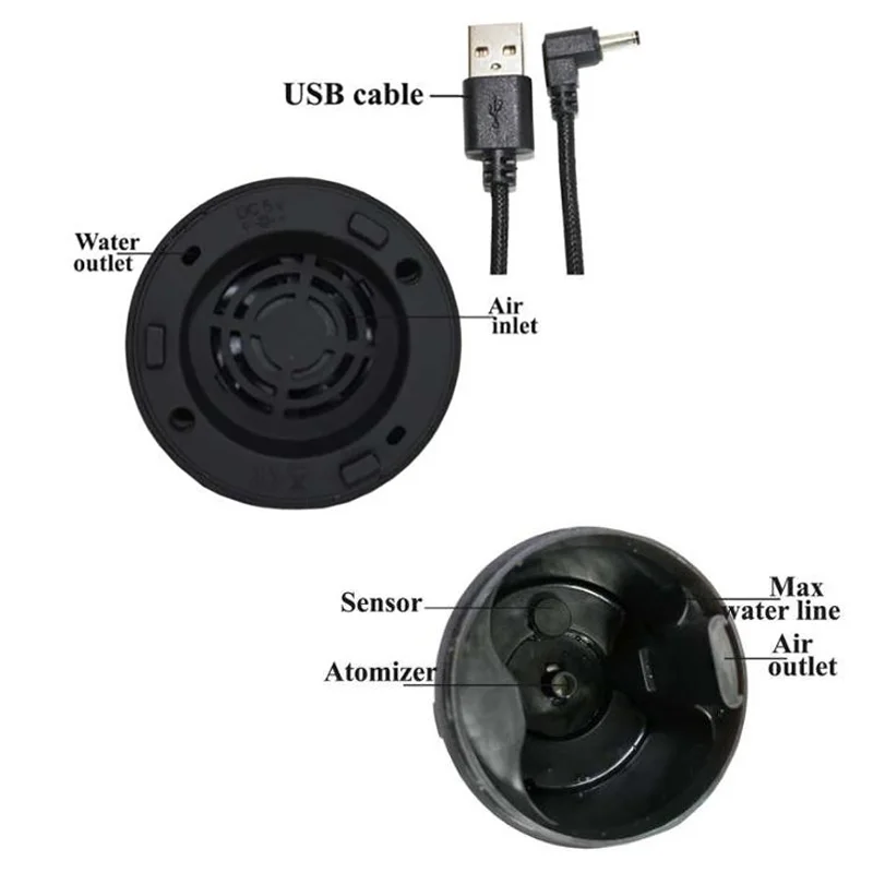 Ладан горелка USB Электрический Арома эфирные масла диффузор 55 мл USB увлажнитель воздуха со светодиодной подсветкой тумана, Fogger для офисного автомобиля