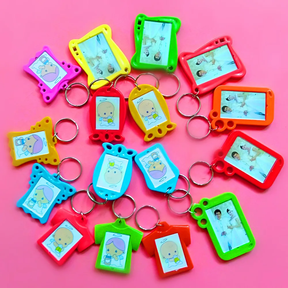

30 Pcs Blank Acrylic Keychains Angel/Butterfly/Clothes/Fish Shape Keychains Photo Plastic Keyrings Colorful Double Sid Keychain