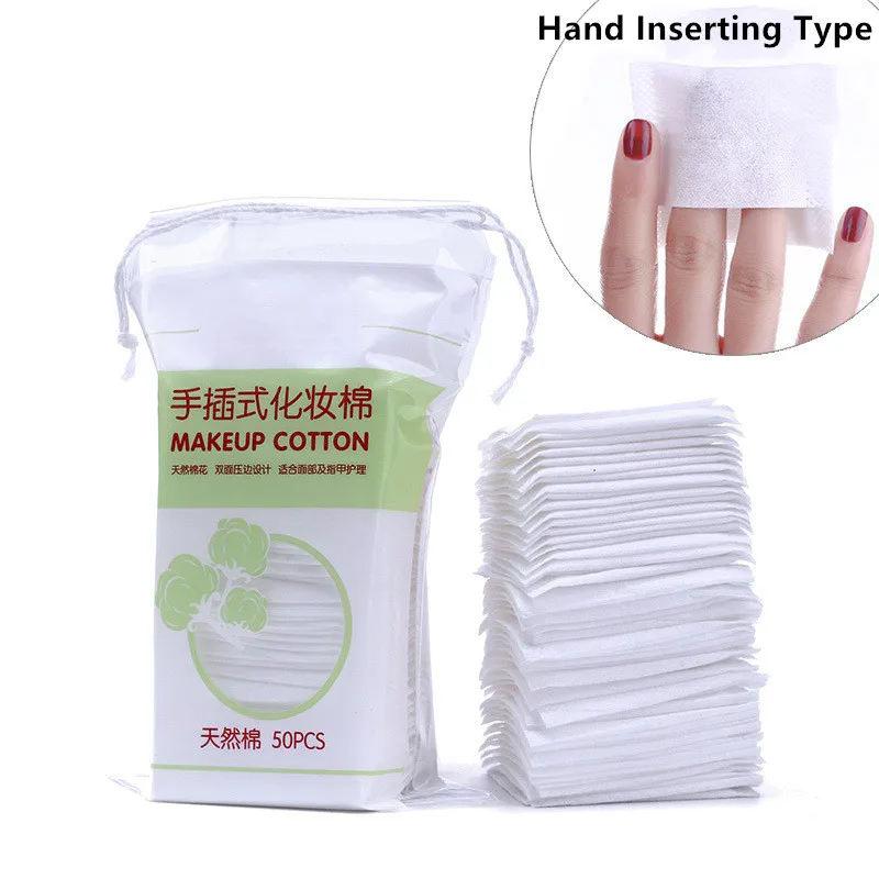 

50PCS Makeup Remover Hand Inserting Type Remover Cotton Skincare Drawstring Bag Makeup Pads For Any Skin Type