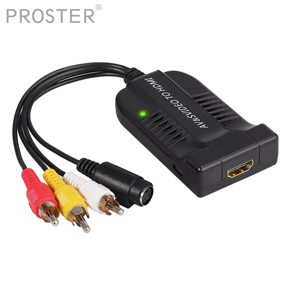 Proster AV CVBS S-Video к HDMI HD видео конвертер композитный 3RCA к HDMI адаптер Поддержка 1080P микро кабель для HDTV DVD