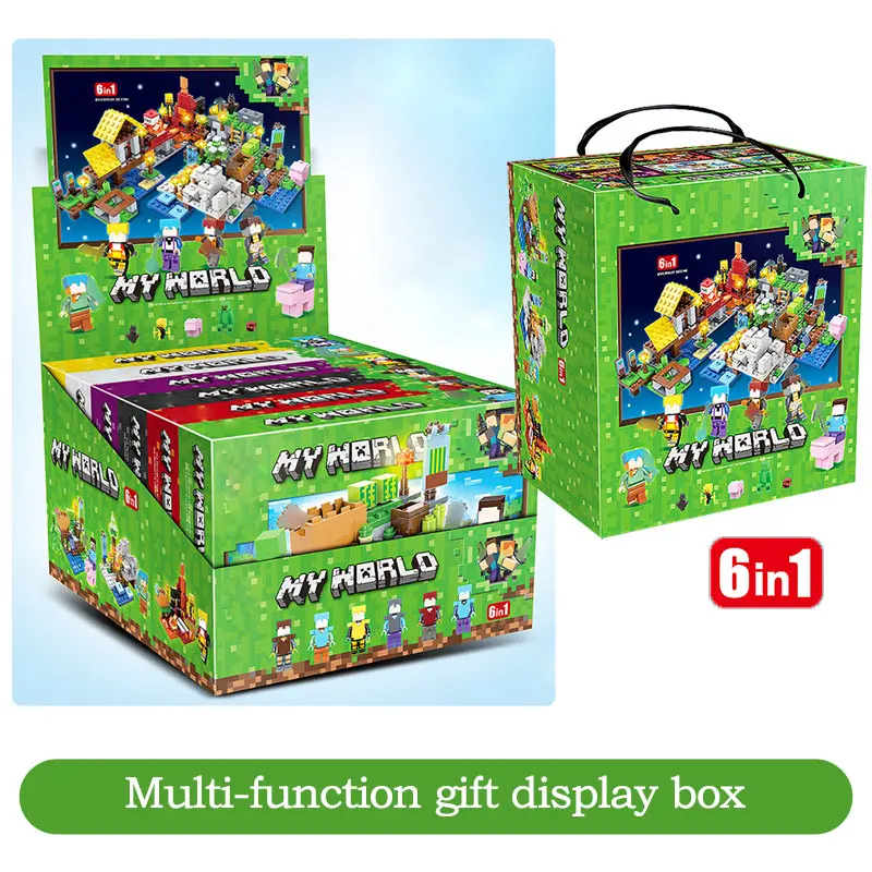 737pcs My World Farm Cottage Building Blocks Compatible LegoINGLY Minecraft Village Defend Homes Figures DIY Enlighten Kid Toys