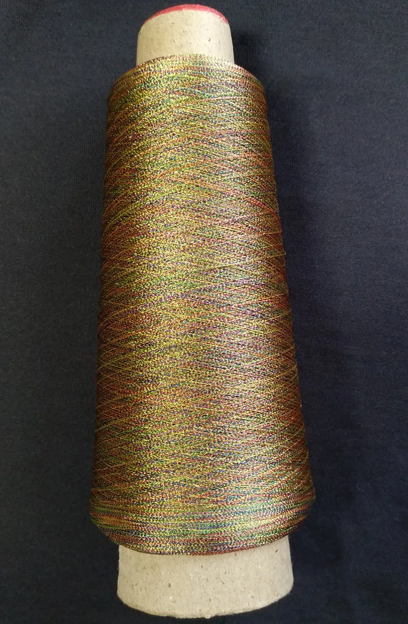 100 грамм огромный конус многоцветная металлическая нить для вышивки для домашнего машинного шитья или вышивки крестом