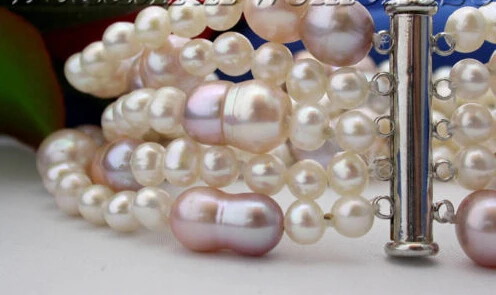 

hot sale > z1088 8" purple white baroque FW pearl bracelet bangle magnet Natural >>> -Top quality free shipping