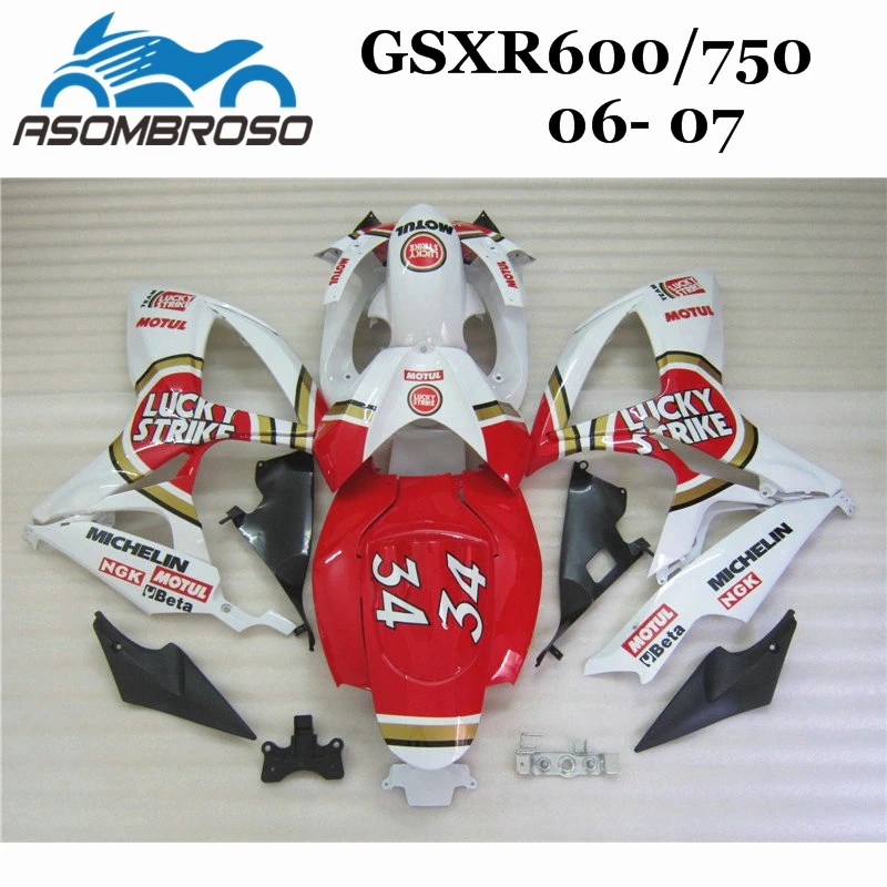 Изготовленные на заказ Обтекатели для Suzuki 2006 GSXR600 GSXR750 2007 ABS GSX R750 06 07 красные