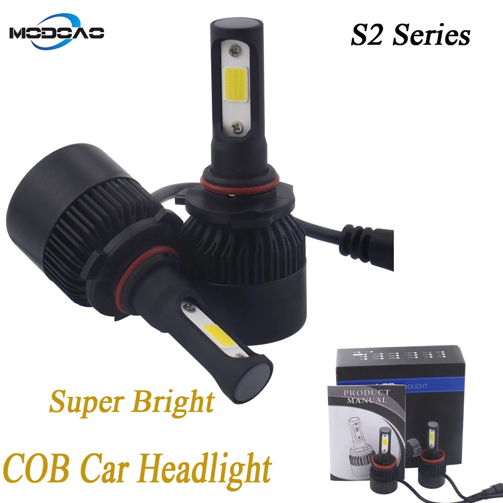 

2Pcs S2 Black Shell LED Car Headlights Car LED Bulbs Car Daytime Lamps Vehicle Driving Lights 40W 9V-32V Car lights