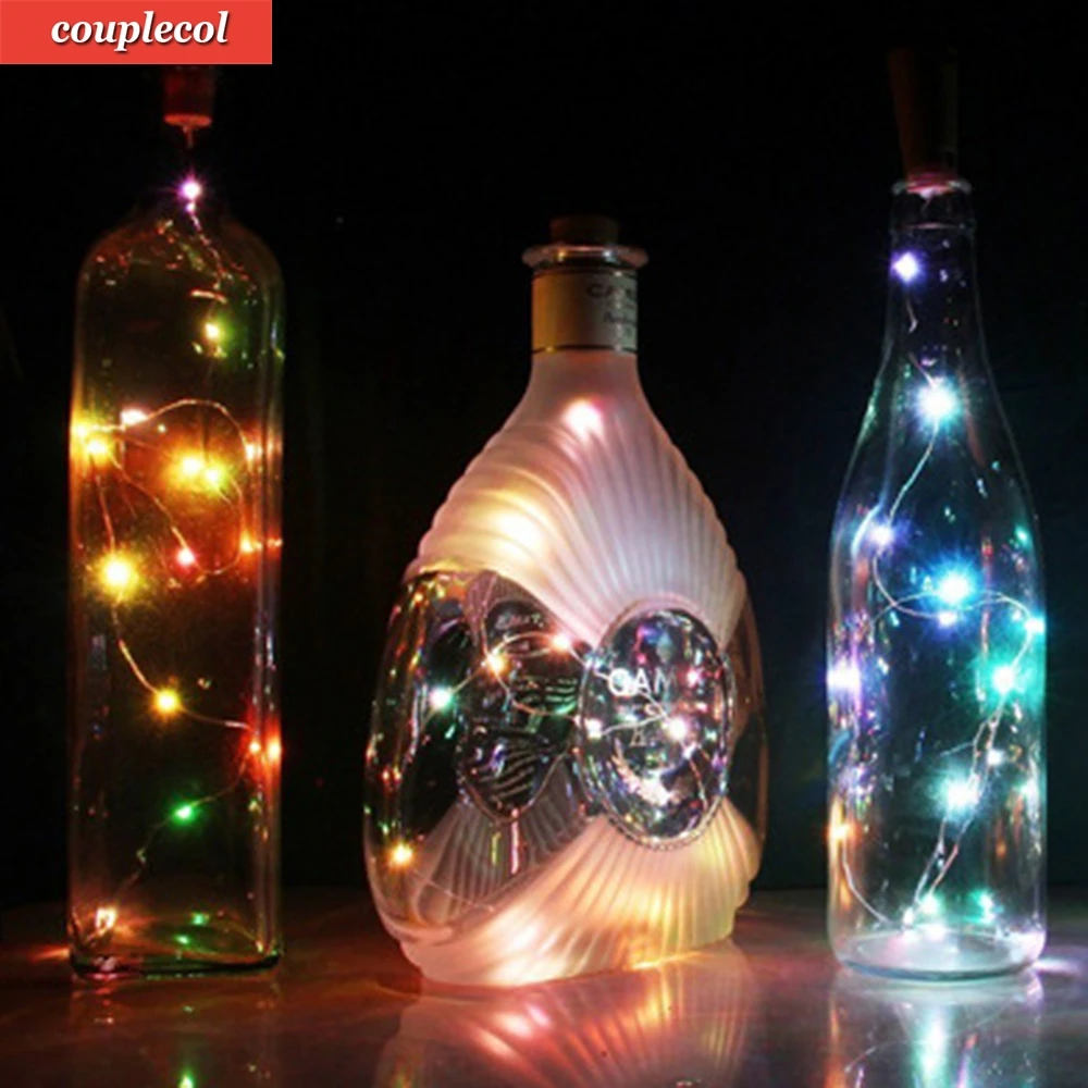 

2017 Hot Sale 20 LED Chic Cork Shaped Night Starry Light Operated Light Power Light Wine Bottle Lamp For Xmas Decor Cool
